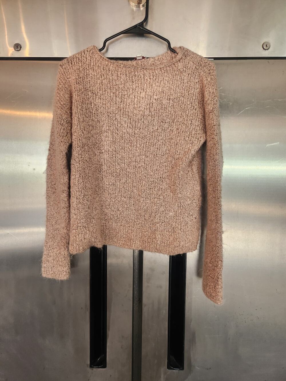 Gap Womens Boucle Sweater Size S Blush Pink Marled Wool Blend Crew Neck Pullover